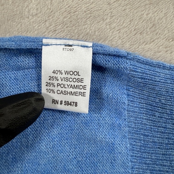 Emi Maglia Sweater Mens Size Medium Blue Wool Cashmere Blend Crewneck - Picture 11 of 12